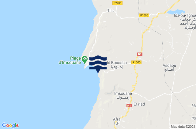 Mapa da tábua de marés em Imsouane, Morocco