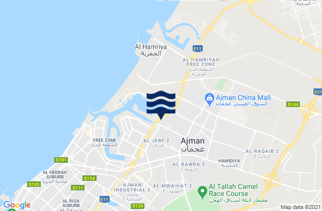 Mapa da tábua de marés em Imārat ‘Ajmān, United Arab Emirates