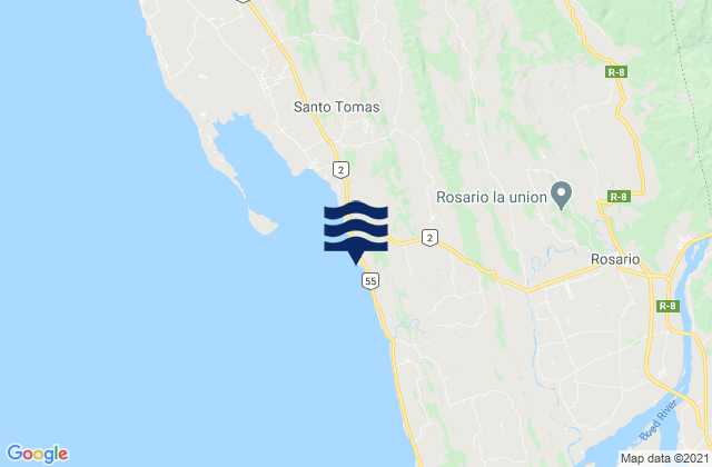 Mapa da tábua de marés em Inabaan Sur, Philippines