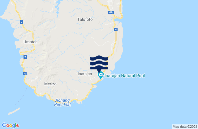 Mapa da tábua de marés em Inarajan Municipality, Guam