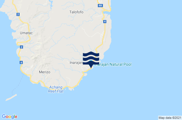 Mapa da tábua de marés em Inarajan Village, Guam
