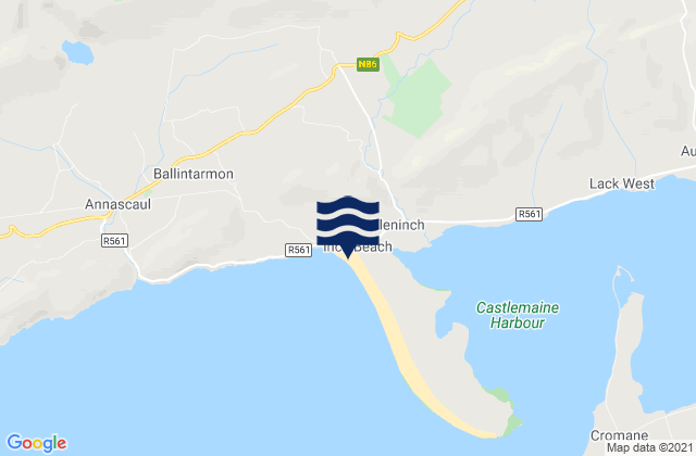 Mapa da tábua de marés em Inch Strand, Ireland