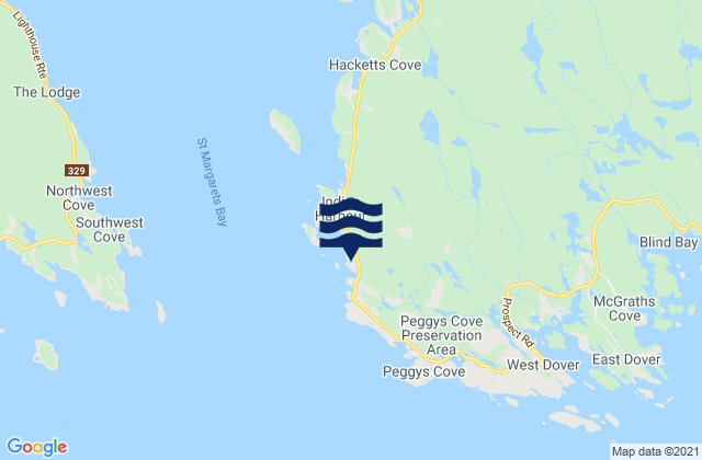 Mapa da tábua de marés em Indian Harbour, Canada