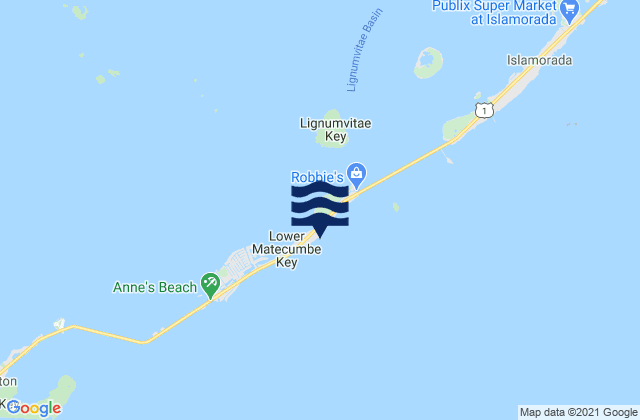 Mapa da tábua de marés em Indian Key Anchorage (Lower Matecumbe Key), United States