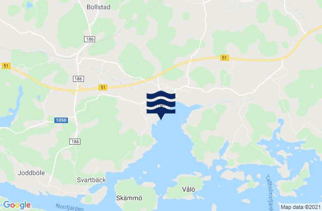 Mapa da tábua de marés em Ingå, Finland