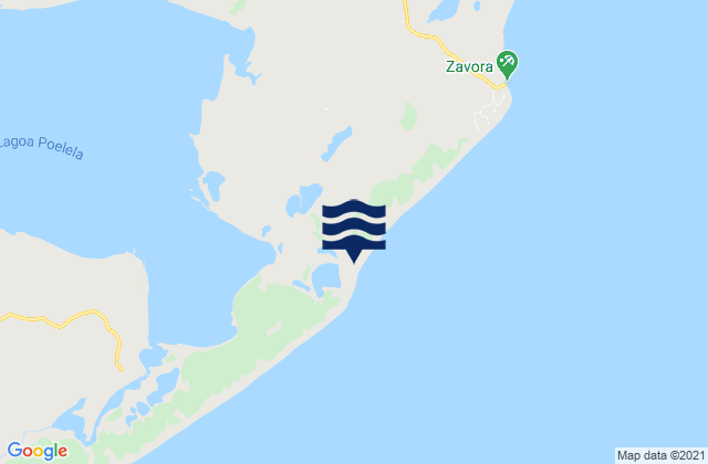 Mapa da tábua de marés em Inharrime District, Mozambique