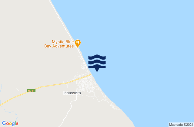 Mapa da tábua de marés em Inhassoro District, Mozambique