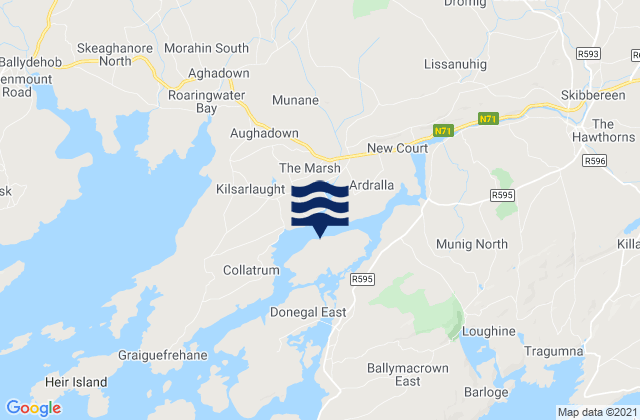 Mapa da tábua de marés em Inishbeg, Ireland