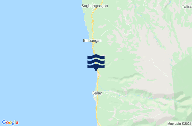 Mapa da tábua de marés em Inobulan, Philippines