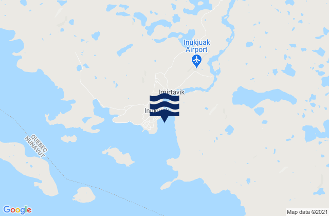 Mapa da tábua de marés em Inukjuak, Canada