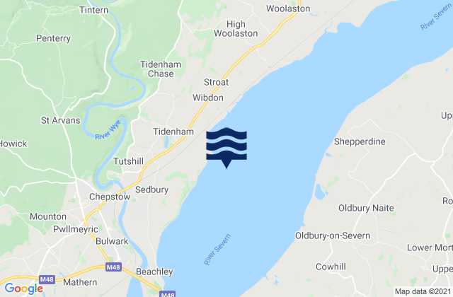 Mapa da tábua de marés em Inward Rocks, United Kingdom