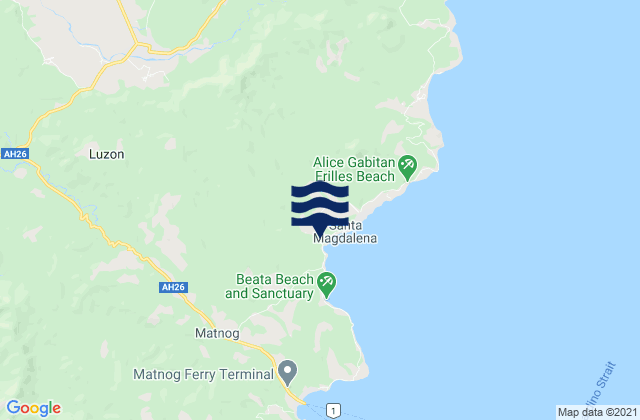 Mapa da tábua de marés em Irosin, Philippines