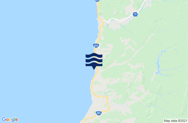 Mapa da tábua de marés em Ishikari-gun, Japan