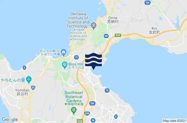 Mapa da tábua de marés em Ishikawa, Japan