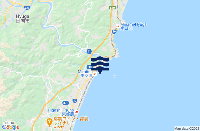 Mapa da tábua de marés em Ishinamigawa, Japan