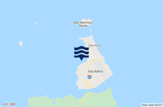 Mapa da tábua de marés em Isla Baltra, Ecuador