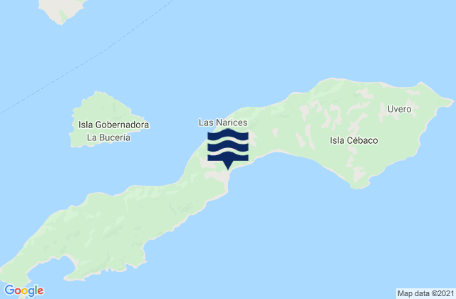 Mapa da tábua de marés em Isla Cébaco, Panama