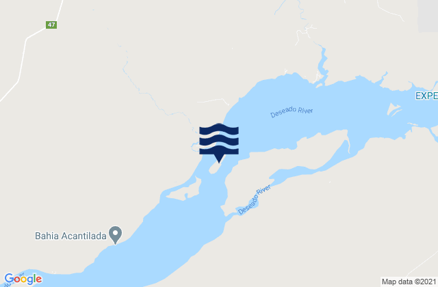 Mapa da tábua de marés em Isla del Rey, Argentina