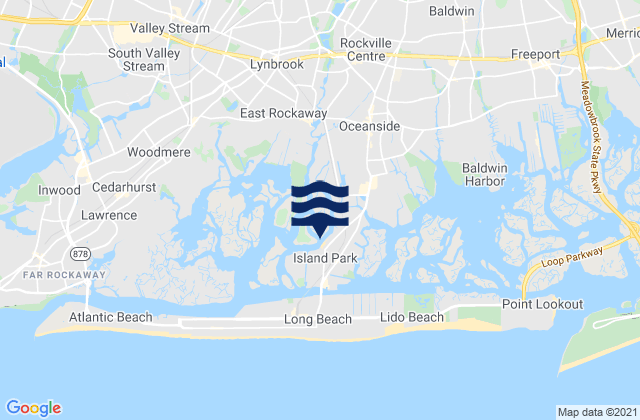 Mapa da tábua de marés em Island Park, United States