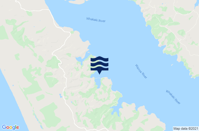 Mapa da tábua de marés em Island Point, New Zealand