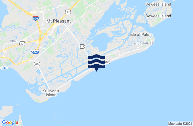 Mapa da tábua de marés em Isle Of Palms Pier, United States