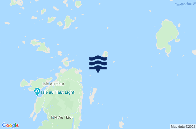 Mapa da tábua de marés em Isle au Haut 0.8 mile E of Richs Pt, United States