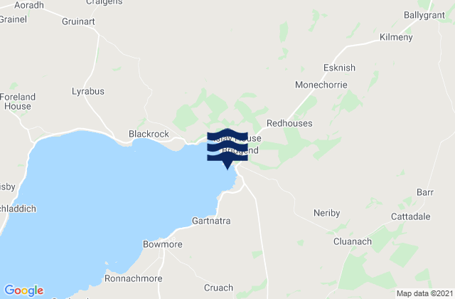 Mapa da tábua de marés em Isle of Islay, United Kingdom