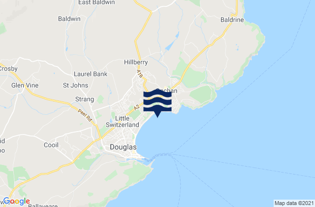 Mapa da tábua de marés em Isle of Man, Isle of Man
