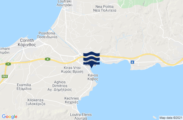 Mapa da tábua de marés em Isthmía, Greece