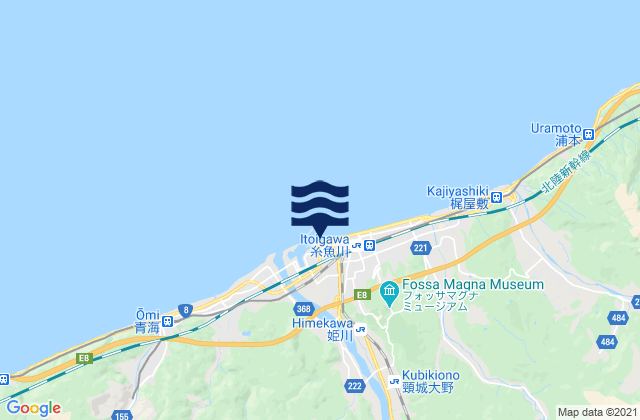 Mapa da tábua de marés em Itoigawa, Japan