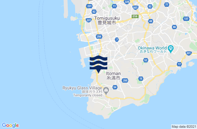 Mapa da tábua de marés em Itoman Shi, Japan