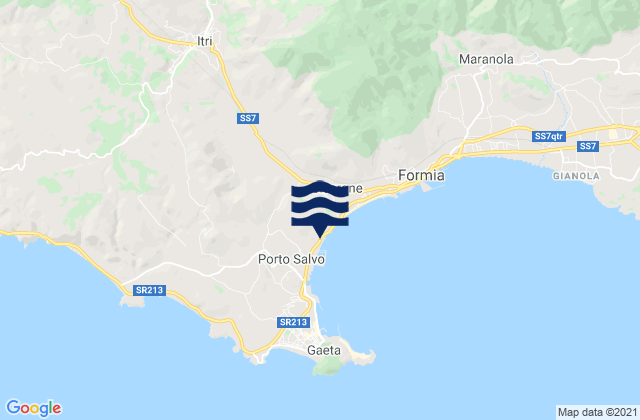 Mapa da tábua de marés em Itri, Italy