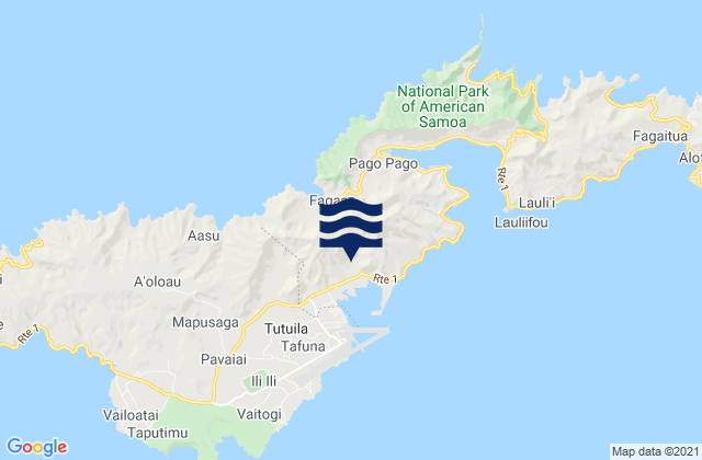 Mapa da tábua de marés em Itu‘aū County, American Samoa
