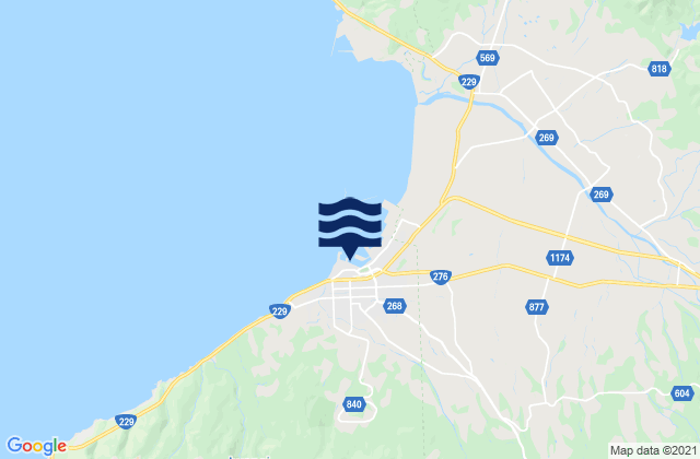 Mapa da tábua de marés em Iwanai, Japan