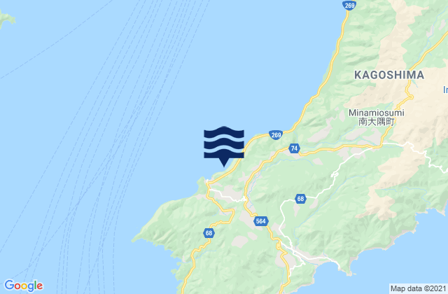 Mapa da tábua de marés em Izasiki, Japan