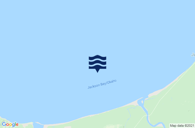 Mapa da tábua de marés em Jackson Bay/Okahu, New Zealand