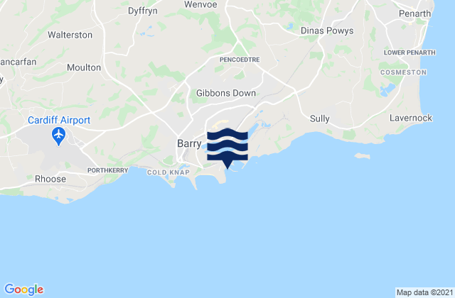 Mapa da tábua de marés em Jackson's Bay, United Kingdom