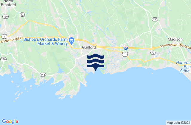 Mapa da tábua de marés em Jacobs Beach, United States