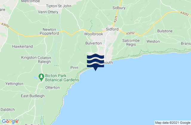 Mapa da tábua de marés em Jacobs Ladder Beach, United Kingdom