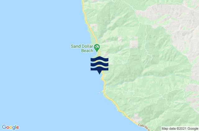 Mapa da tábua de marés em Jade Cove, United States