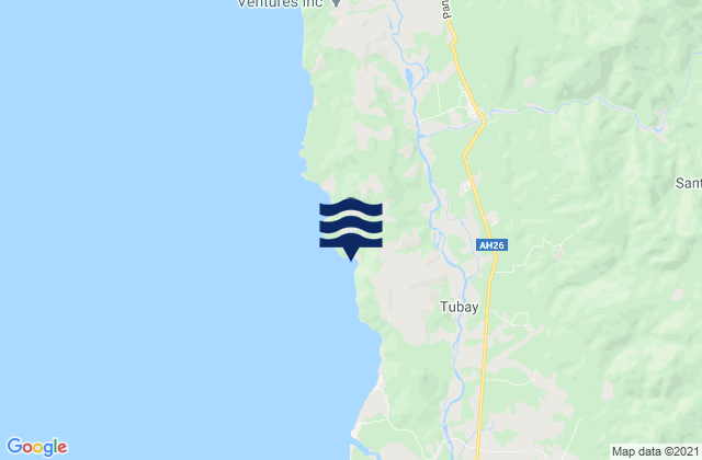 Mapa da tábua de marés em Jagupit, Philippines