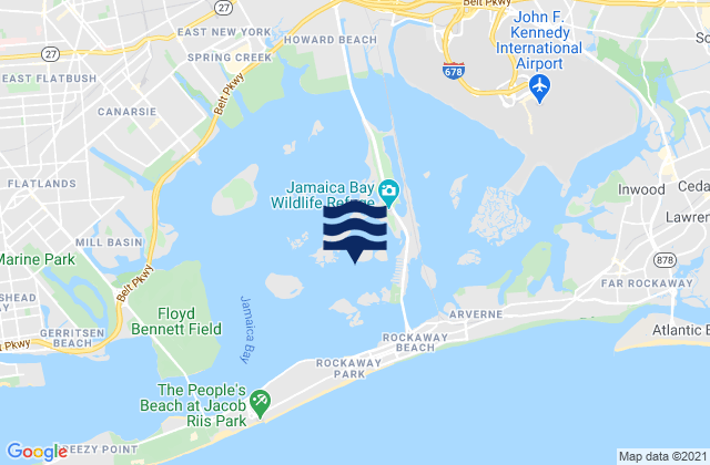 Mapa da tábua de marés em Jamaica Bay, United States