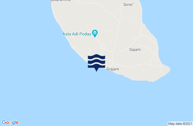 Mapa da tábua de marés em Jambuir Timur, Indonesia