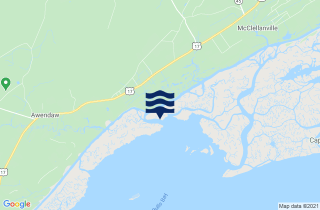 Mapa da tábua de marés em Jamestown (Santee River), United States