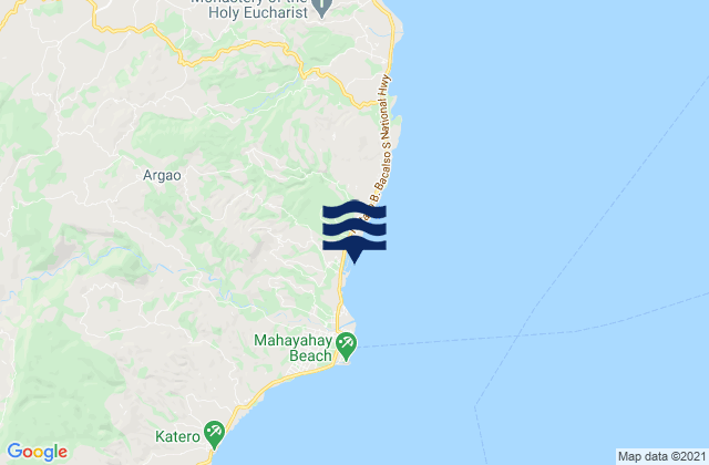 Mapa da tábua de marés em Jampang, Philippines