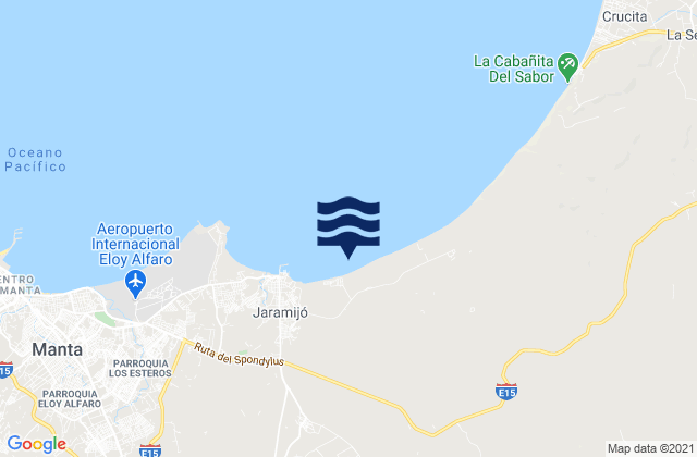 Mapa da tábua de marés em Jaramijó, Ecuador