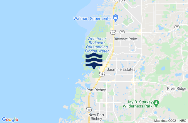 Mapa da tábua de marés em Jasmine Estates, United States
