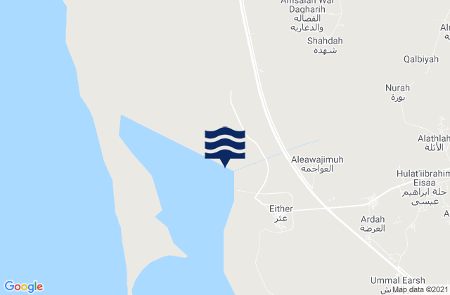 Mapa da tábua de marés em Jazan Region, Saudi Arabia
