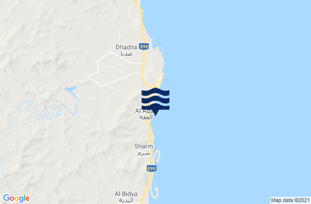 Mapa da tábua de marés em Jazīrat al Ghubbah, United Arab Emirates