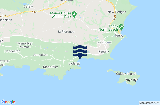 Mapa da tábua de marés em Jeffreyston, United Kingdom